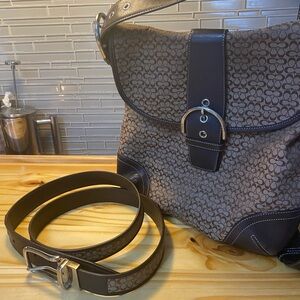 Coach brown crossbody & belt